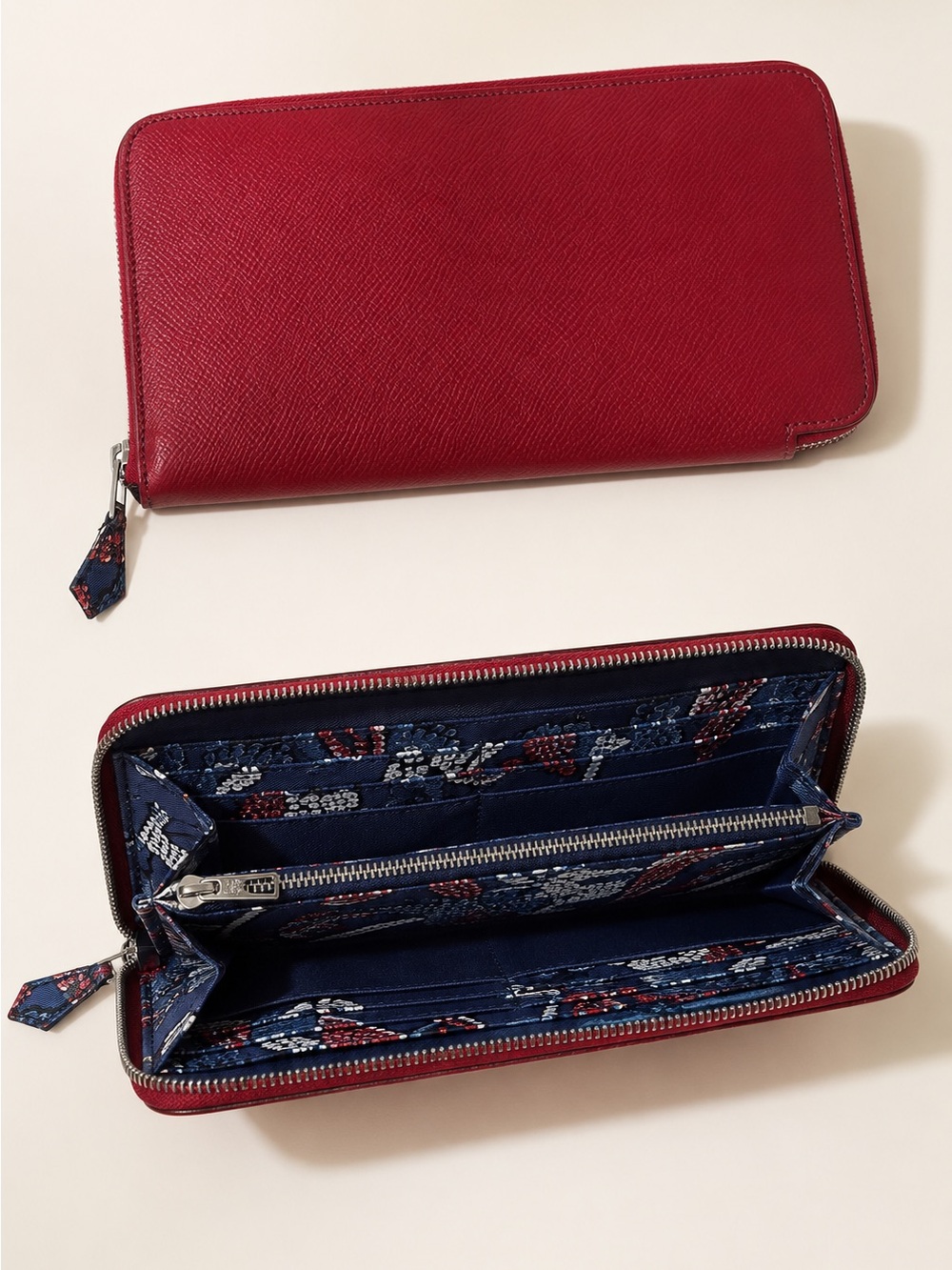 Hermès Azap Silk’In Red Epsom Leather Long Wallet P Stamp 2012